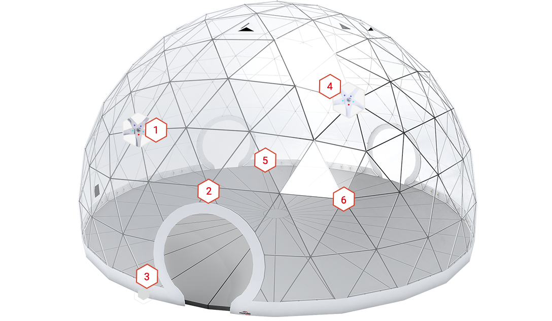Geodesic Steel Dome Frame Structure