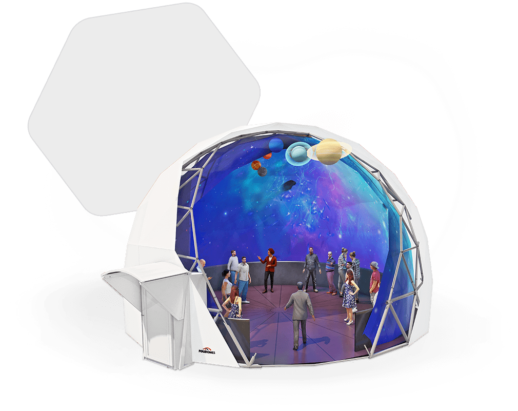 Immersyjne Fulldome 360 / 3D / VR Geodesic Dome Tents by Polidomes - Planetarium w Geodome