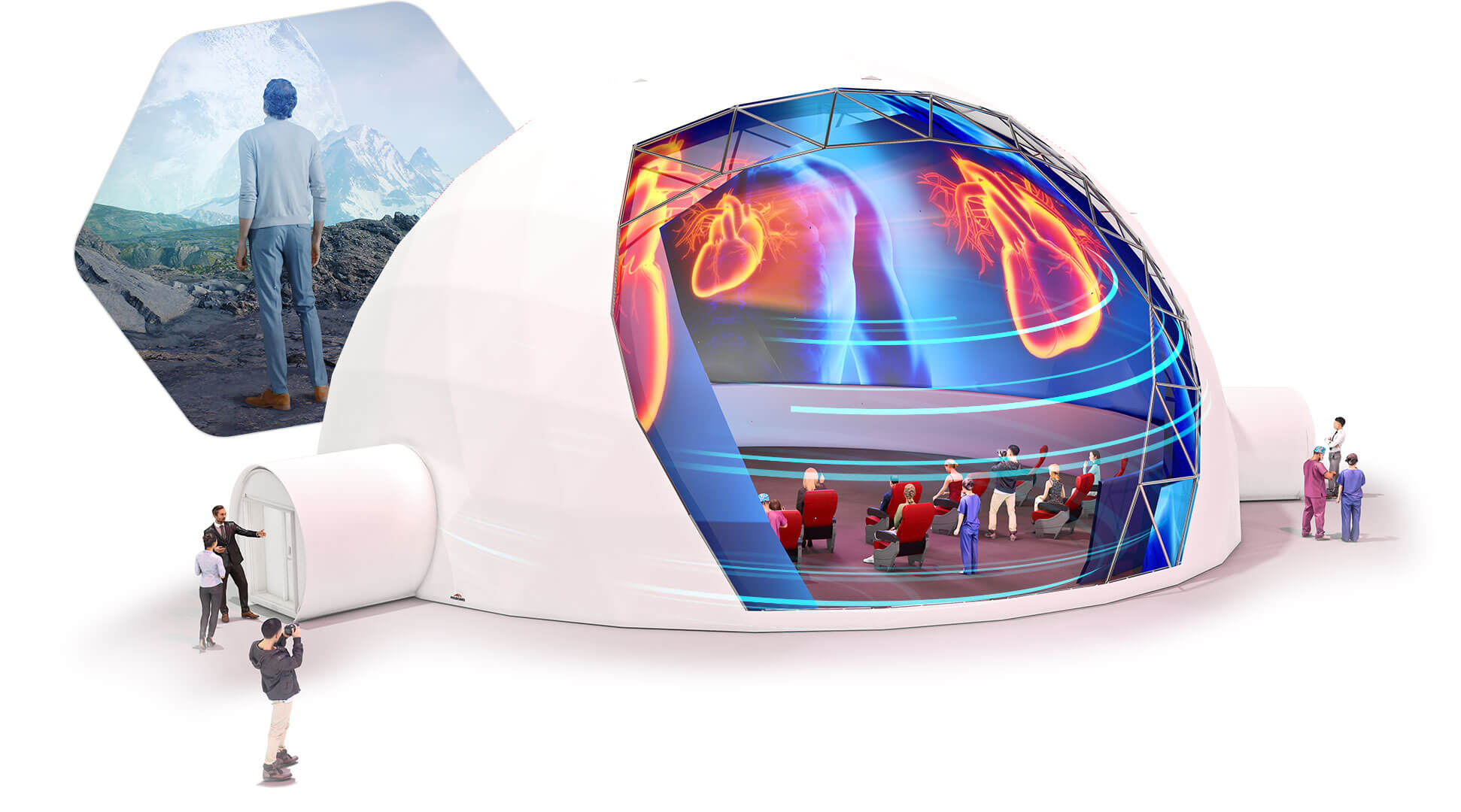 HAPS ( Holographic Advanced Presentation System ) - immersive medical presentations in a geodesic tent