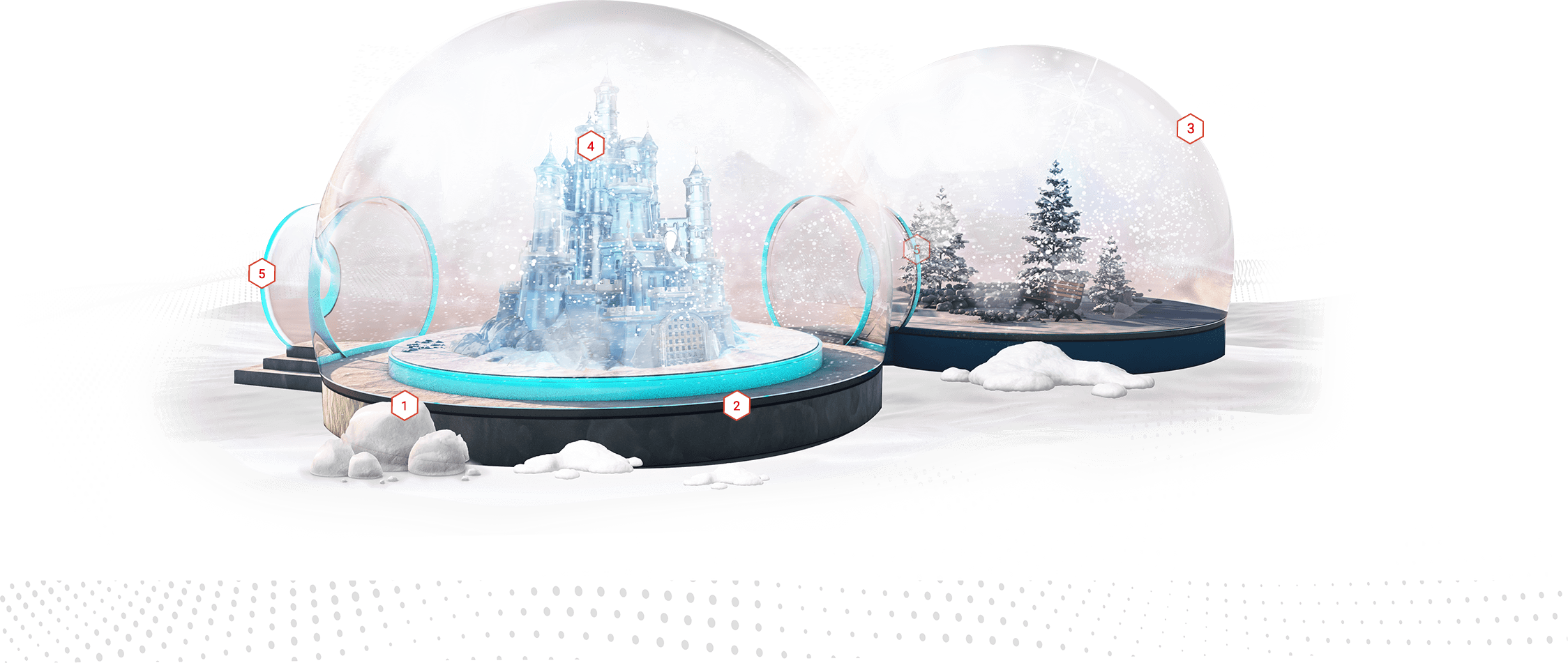 Giant Snow Globe — zobacz nasze połączone namioty bąbelkowe do wynajęcia lub sprzedaży