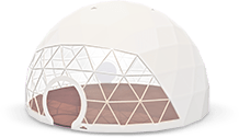 Transparent front for geodesic dome