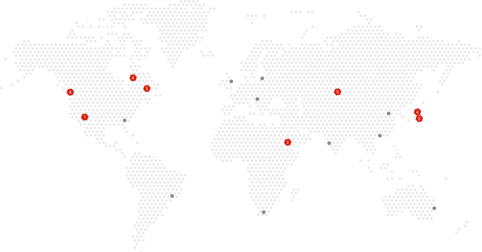 Worldwide Map with Geodesic Projects by Polidomes