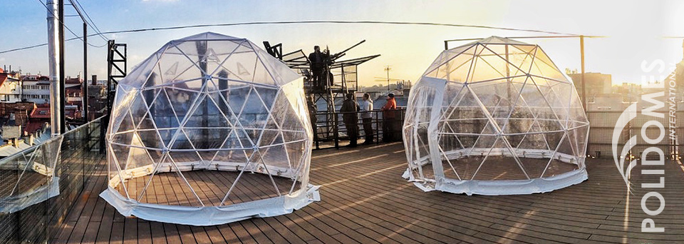 rooftop bar igloo tents