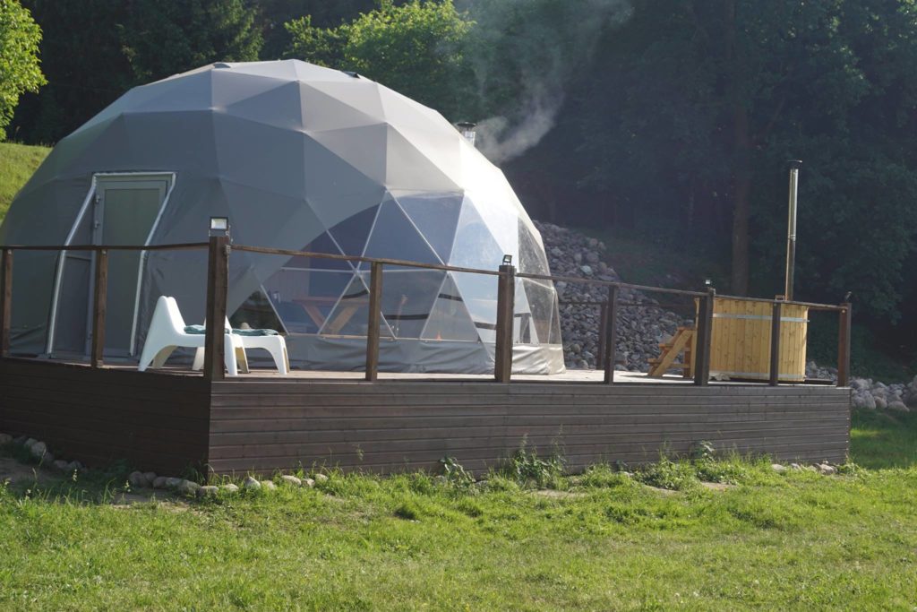 glamping pod with jacuzzi