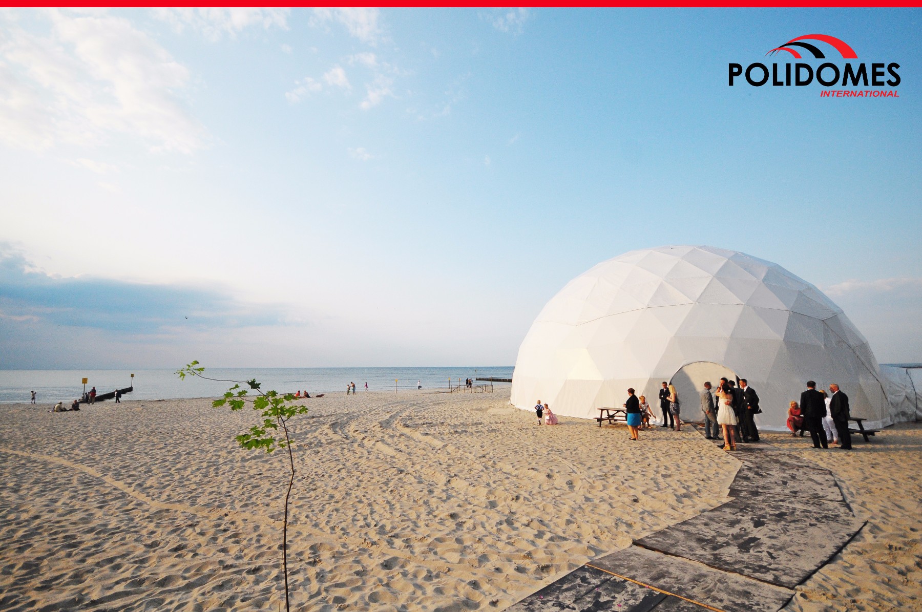 large wedding tent on the beach 