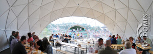 transparent window in geodesic dome tent