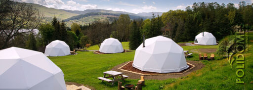 geodesic dome can be used as unqiue glamping solution