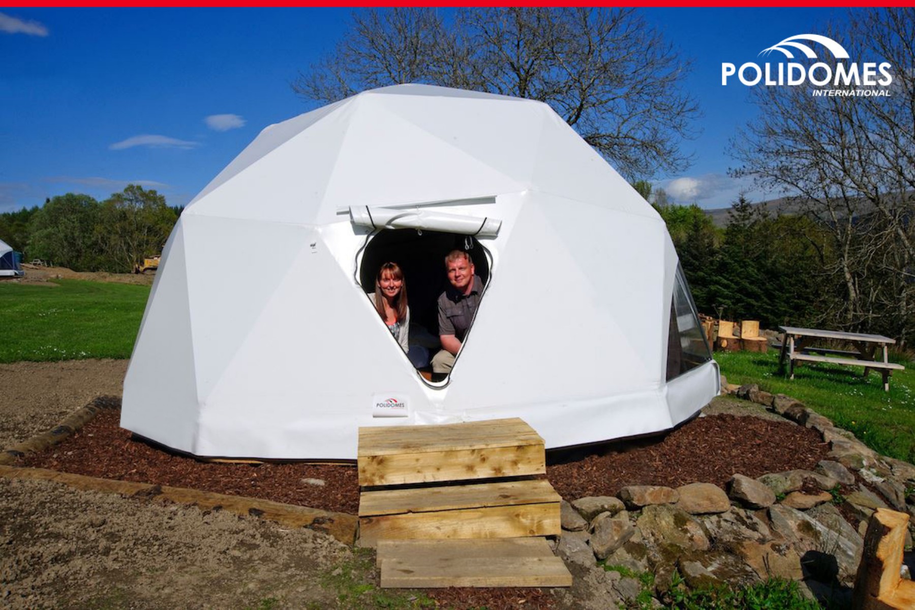 Glamping Pod G75 Polidomes geodesic tents sales and rental.