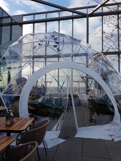 Igloo domes for the rooftop terrace, Manchester Nov. 2018 Polidomes