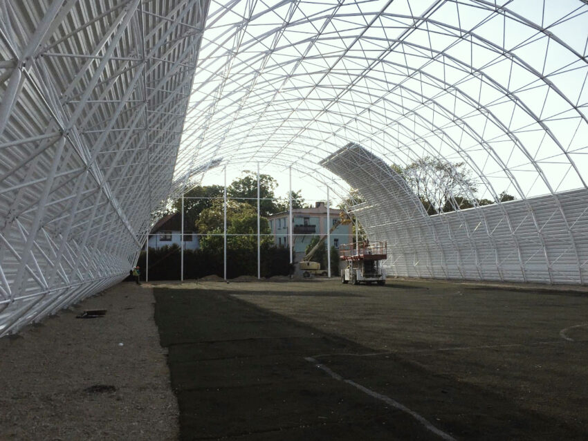 International's Energy-Efficient Sports Hall | Polidomes – geodesic ...